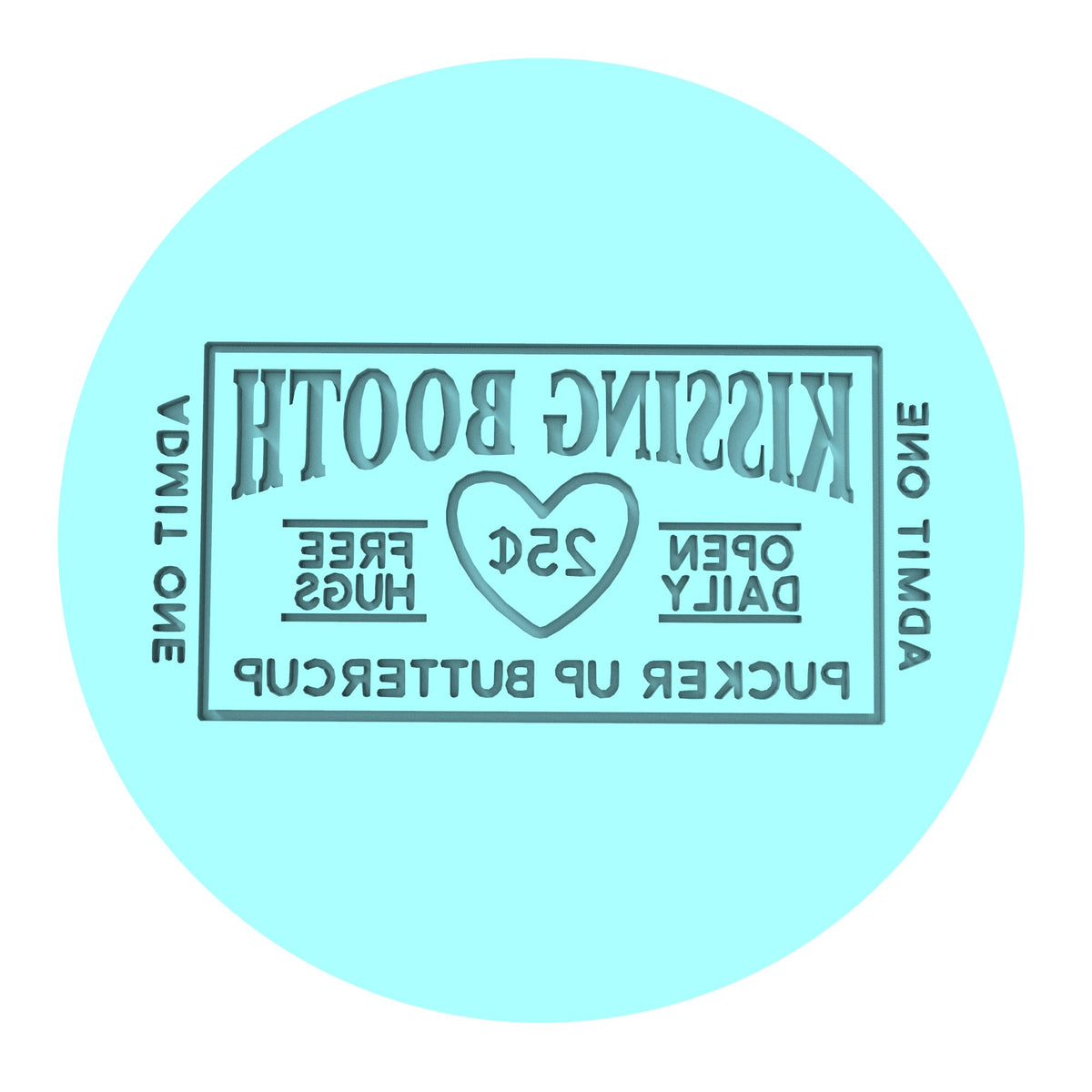 Kissing Booth Cookie Cutter | Stamp | Stencil Girly / Dolls / Princess Cookie Cutter Lady MINI - 2 Inches (5cm) Debosser ONLY 