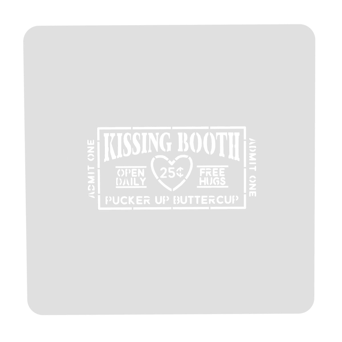 Kissing Booth Cookie Cutter | Stamp | Stencil Girly / Dolls / Princess Cookie Cutter Lady MINI - 2 Inches (5cm) Stencil ONLY 