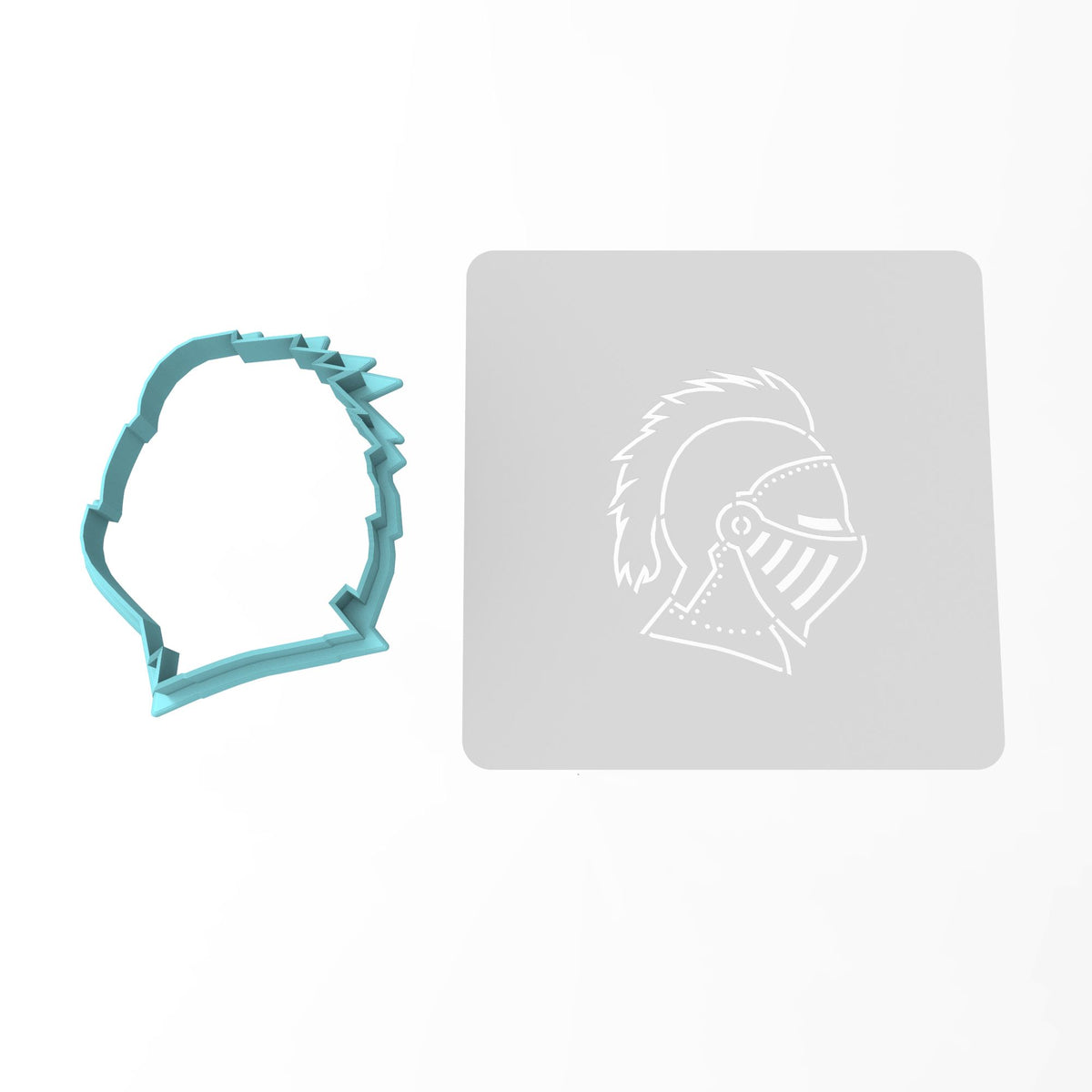 Knight Helmet Cookie Cutter | Stamp | Stencil #1