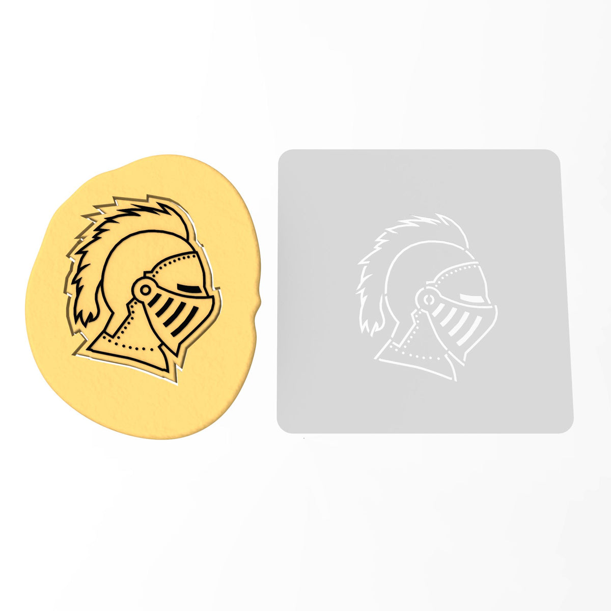 Knight Helmet Cookie Cutter | Stamp | Stencil #1