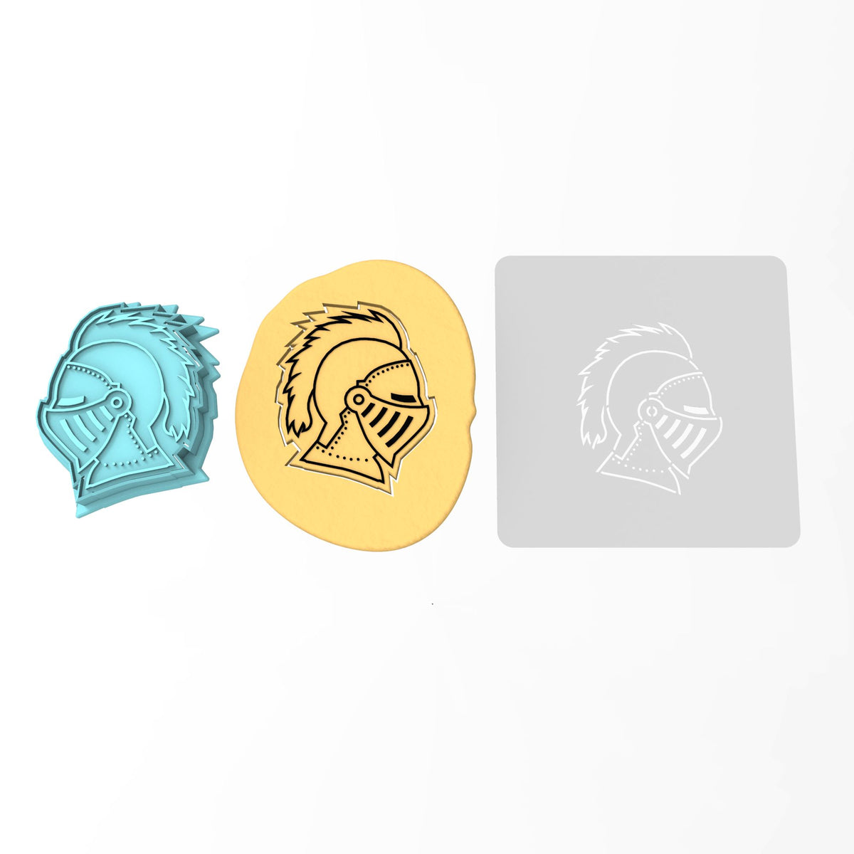 Knight Helmet Cookie Cutter | Stamp | Stencil #1