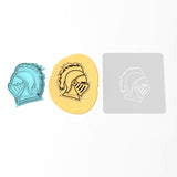 Knight Helmet Cookie Cutter | Stamp | Stencil #1
