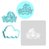 Knight Shoulders Cookie Cutter | Stamp | Stencil #1 Animals & Dinosaurs Cookie Cutter Lady MINI - 2 Inches (5cm) **FULL SET BUNDLE** Cutter + Stamp + Stencil + Debosser **BEST DEAL** 