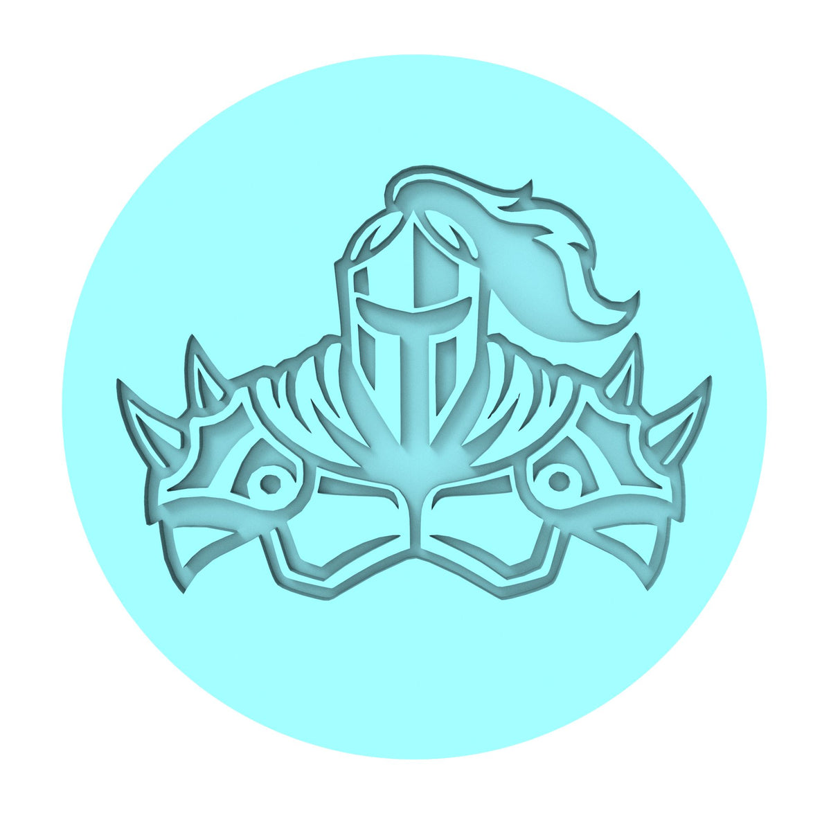 Knight Shoulders Cookie Cutter | Stamp | Stencil #1 Animals & Dinosaurs Cookie Cutter Lady MINI - 2 Inches (5cm) Debosser ONLY 