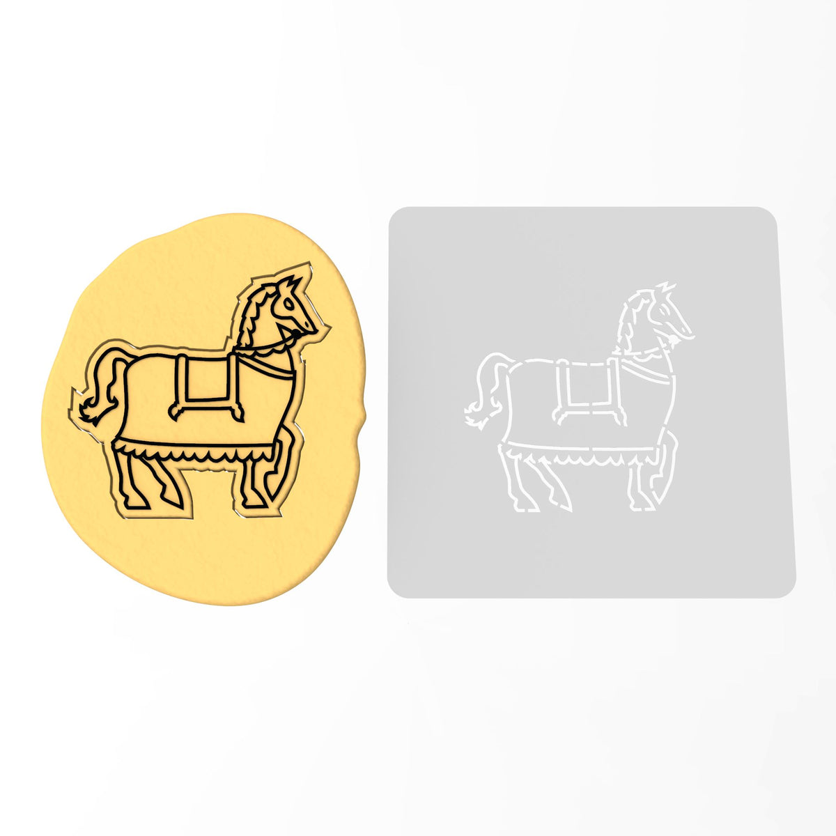 Knight's Horse Cookie Cutter | Stamp | Stencil #1