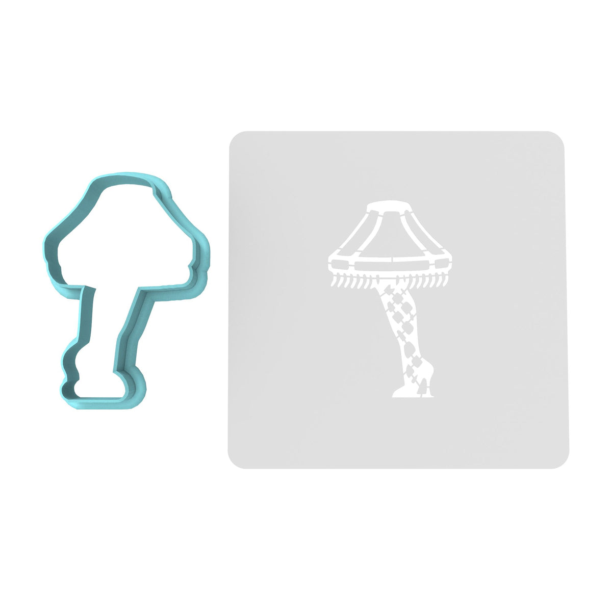 Leg Lamp Cookie Cutter | Stamp | Stencil #1 Xmas / Winter / NYE Cookie Cutter Lady TEENY - 1 Inch (2.5cm) **BUNDLE** Cutter + Stencil 