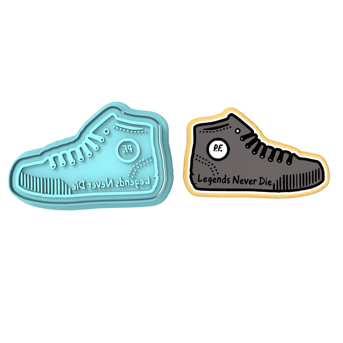 Legends Never Die Sandlot Shoe Cookie Cutter | Stamp | Stencil #1 4th of july Cookie Cutter Lady MINI - 2 Inches (5cm) **BUNDLE** Cutter + Stamp 