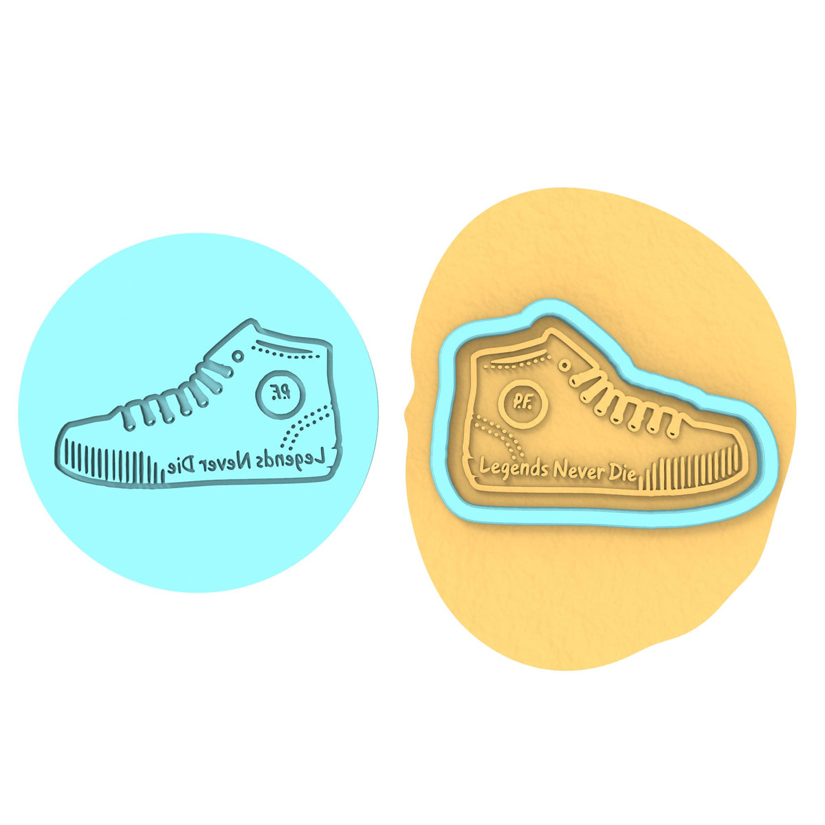 Legends Never Die Sandlot Shoe Cookie Cutter | Stamp | Stencil #1 4th of july Cookie Cutter Lady MINI - 2 Inches (5cm) **BUNDLE** Cutter + Debosser 