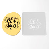 Let It Snow Cookie Cutter | Stamp | Stencil #1 Xmas / Winter / NYE Cookie Cutter Lady 3 Inch Cupcake/Small Cookie Stamp Only Yes