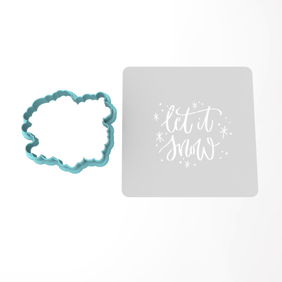 Let It Snow Cookie Cutter | Stamp | Stencil #1 Xmas / Winter / NYE Cookie Cutter Lady 3 Inch Cupcake/Small Cookie Cutter Only Yes