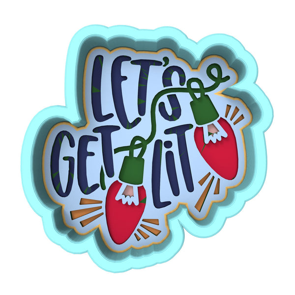 Let's Get Lit Cookie Cutter | Stamp | Stencil #1