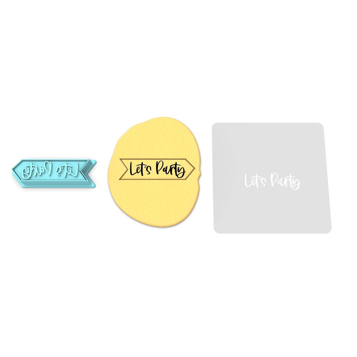 Let's Party Arrow Cookie Cutter | Stamp | Stencil #1