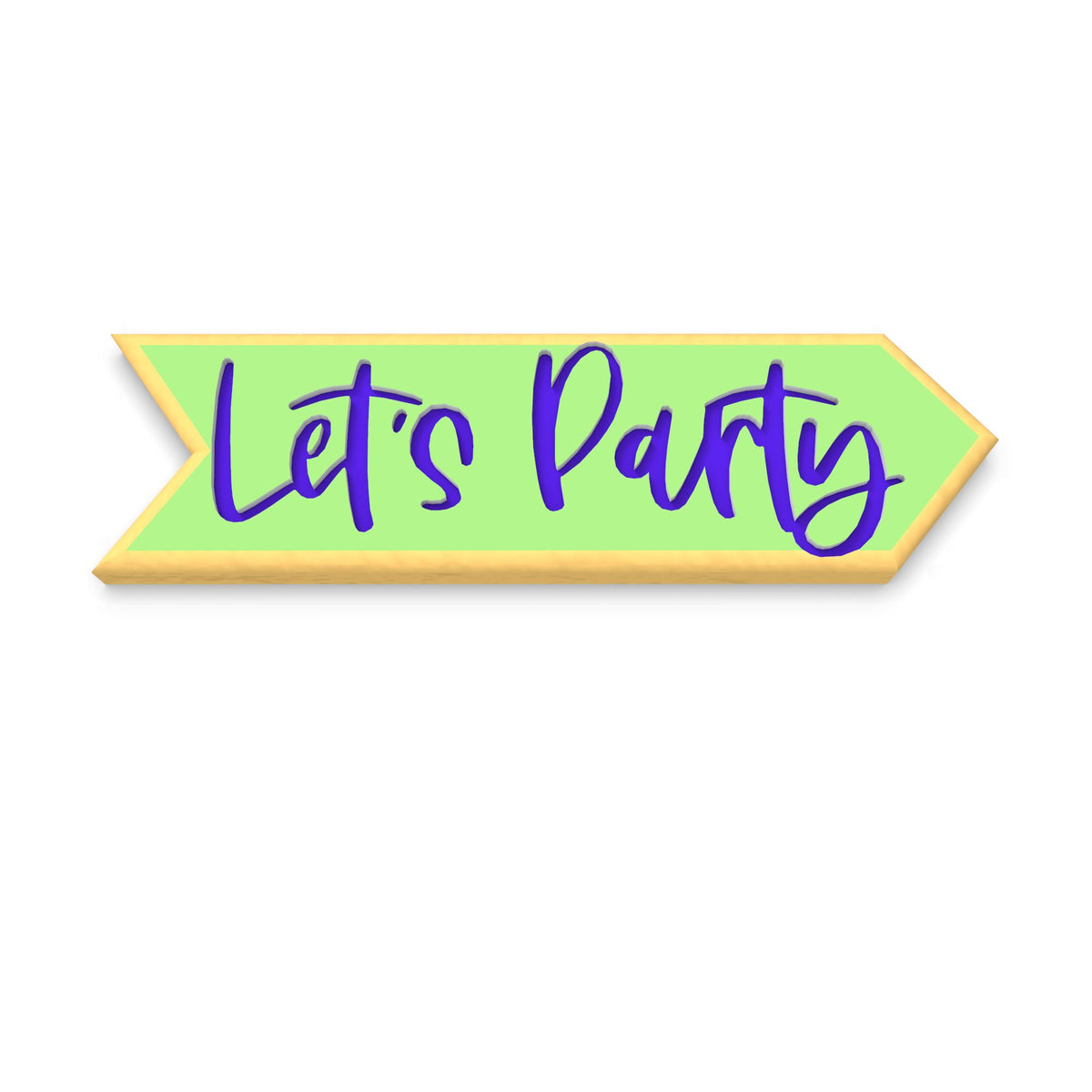 Let's Party Arrow Cookie Cutter | Stamp | Stencil #1