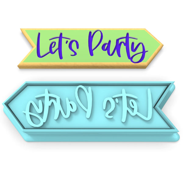 Let's Party Arrow Cookie Cutter | Stamp | Stencil #1