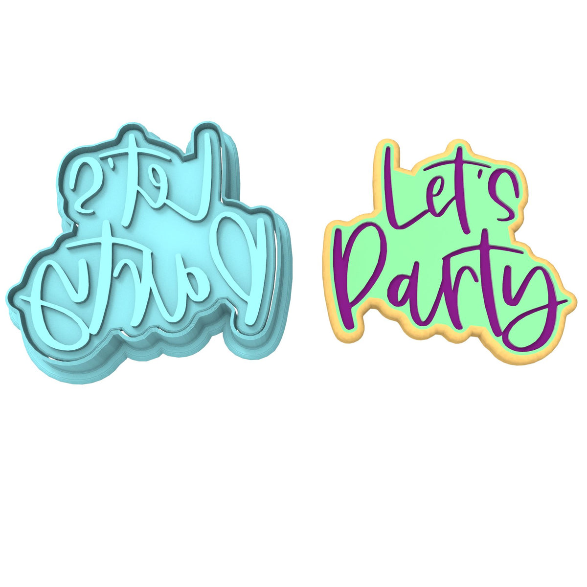Let's Party Cookie Cutter | Stamp | Stencil #2
