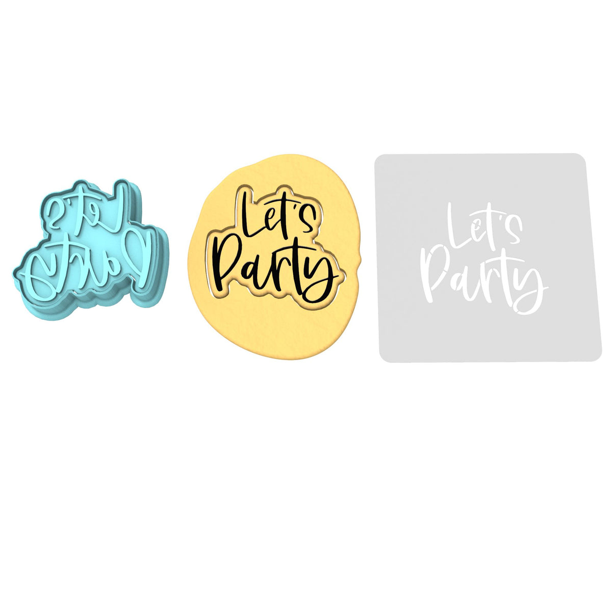 Let's Party Cookie Cutter | Stamp | Stencil #2