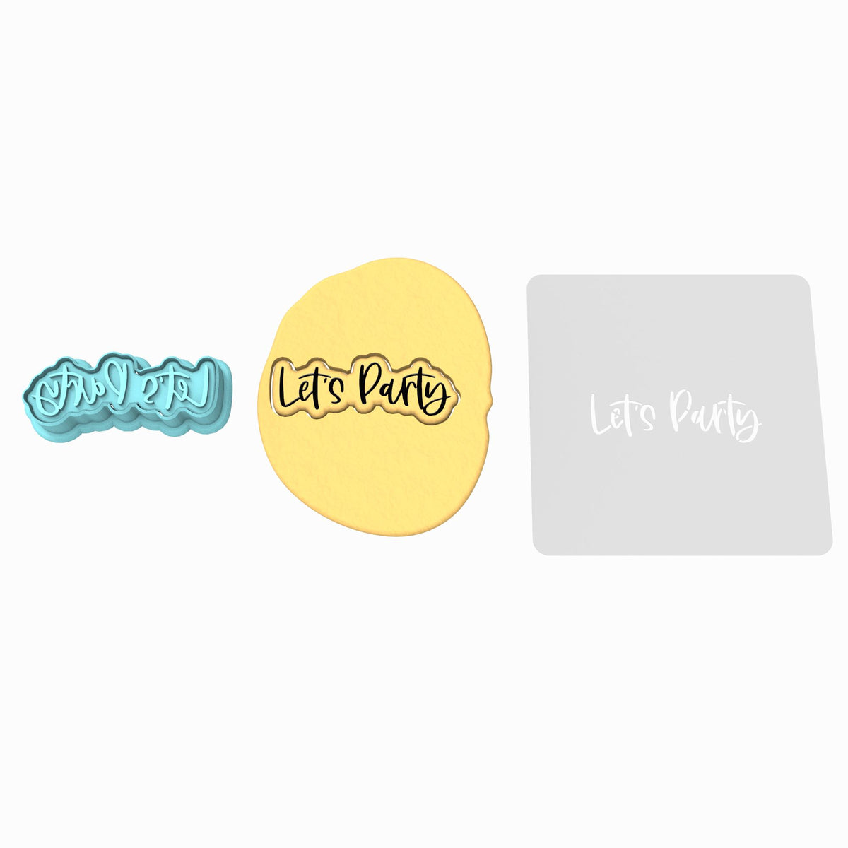 Let's Party Cookie Cutter | Stamp | Stencil #3