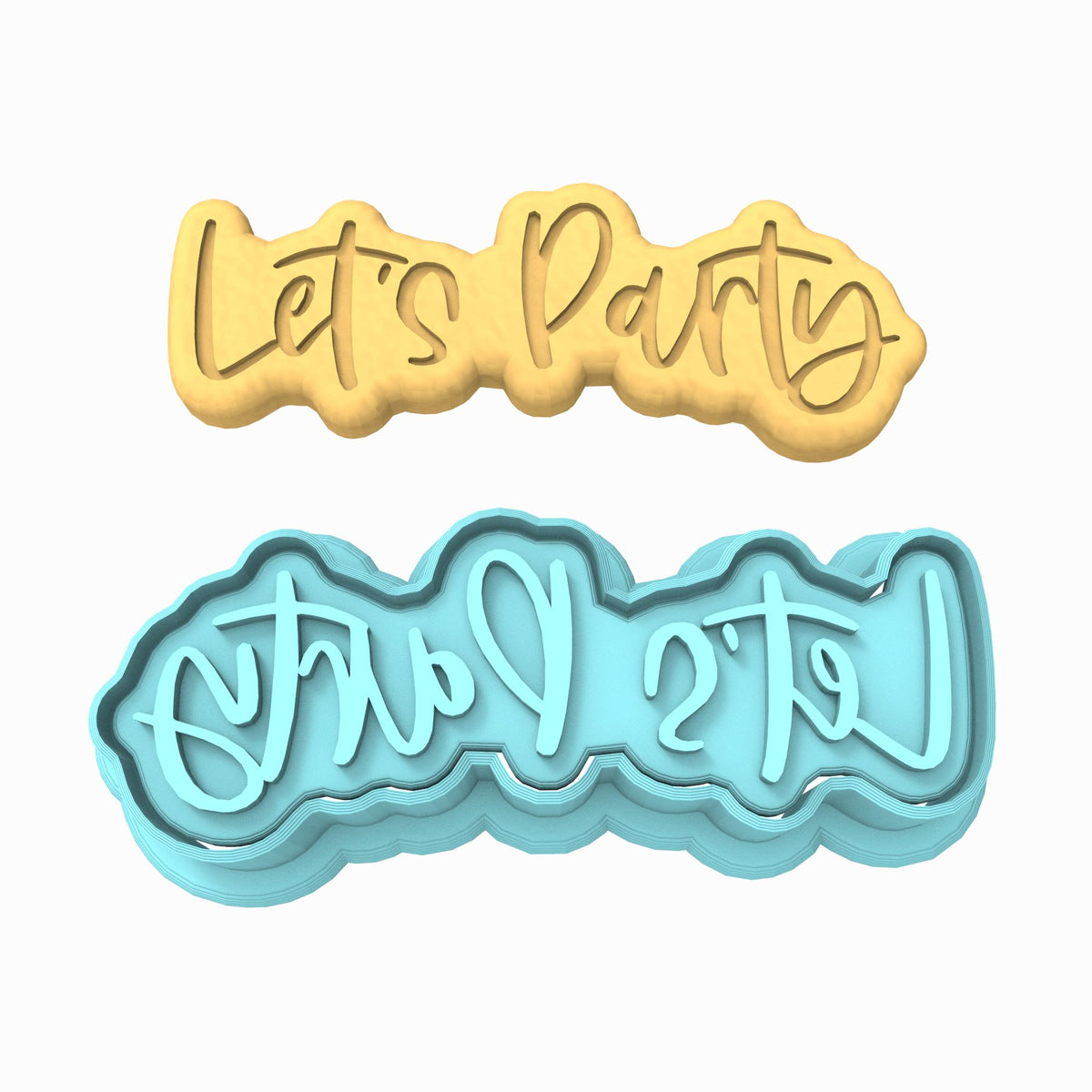 Let's Party Cookie Cutter | Stamp | Stencil #3