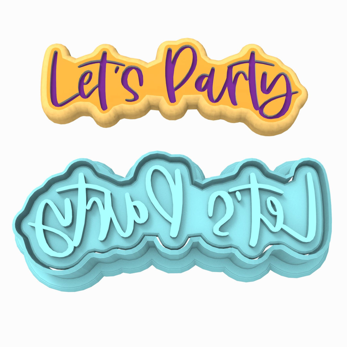 Let's Party Cookie Cutter | Stamp | Stencil #3