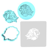 Lion Cookie Cutter | Stamp | Stencil #A Animals & Dinosaurs Cookie Cutter Lady MINI - 2 Inches (5cm) **FULL SET BUNDLE** Cutter + Stamp + Stencil + Debosser **BEST DEAL** 