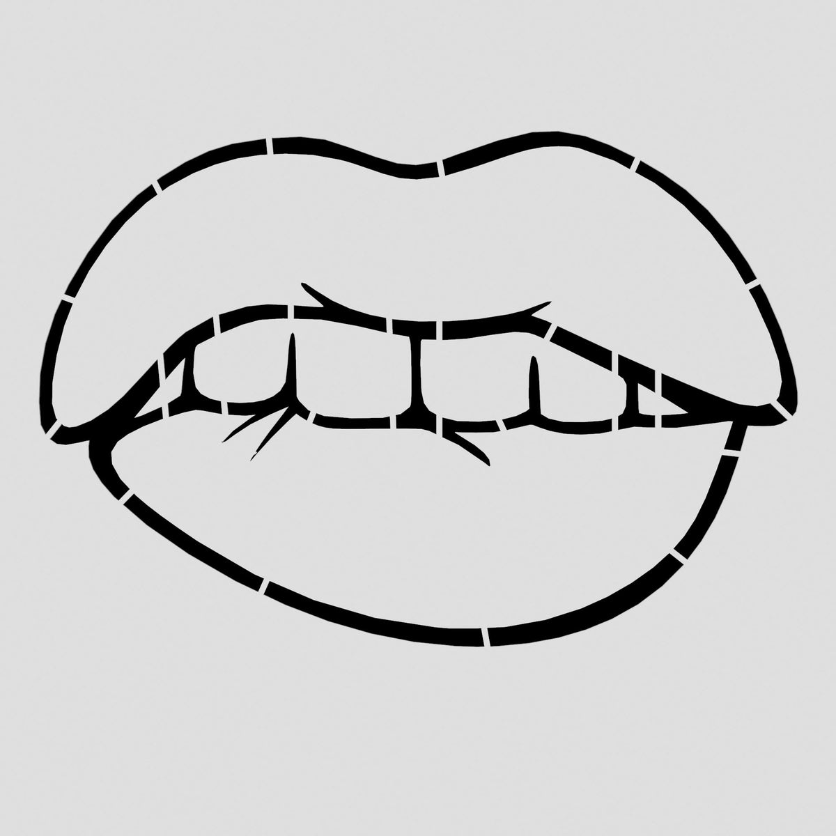 Lip Biting Cookie Cutter | Stamp | Stencil #1