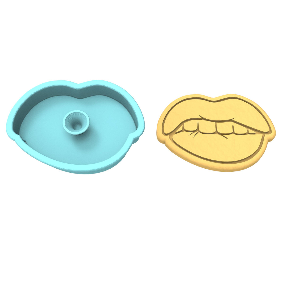 Lip Biting Cookie Cutter | Stamp | Stencil #1