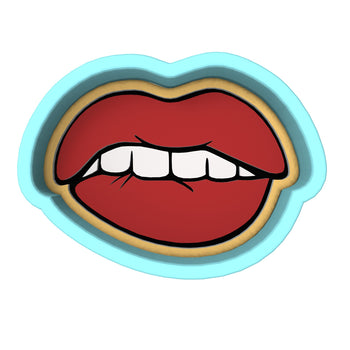 Lip Biting Cookie Cutter | Stamp | Stencil #1