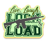 Live Laugh Lock & Load Cookie Cutter | Stamp | Stencil #1