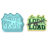 Live Laugh Lock & Load Cookie Cutter | Stamp | Stencil #1