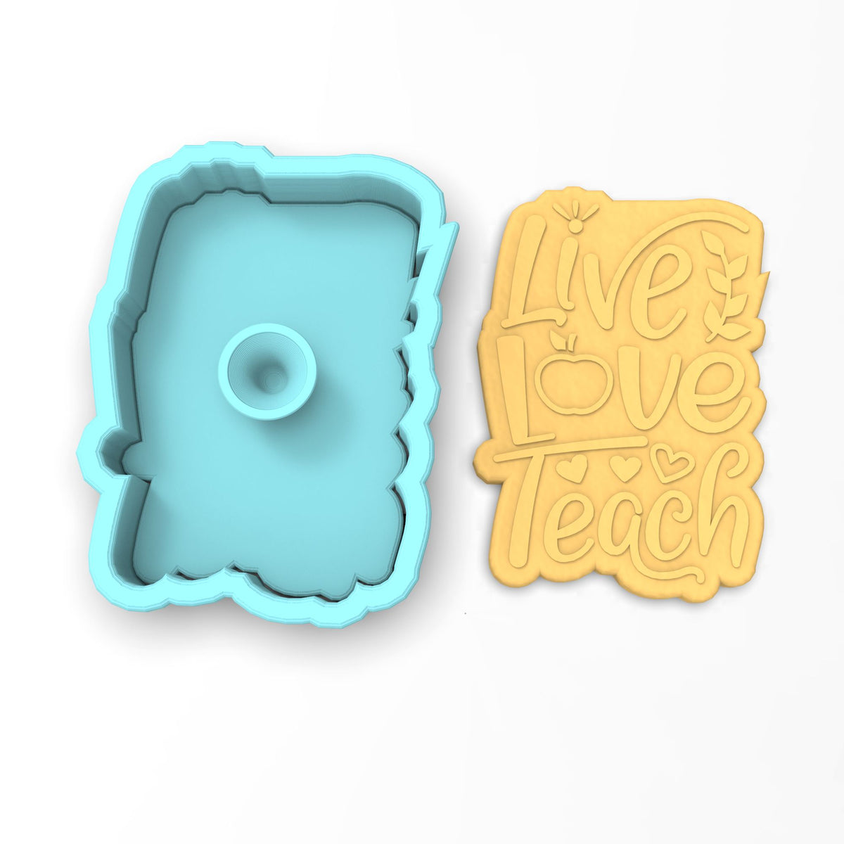 Live Love Teach Cookie Cutter | Stamp | Stencil #1