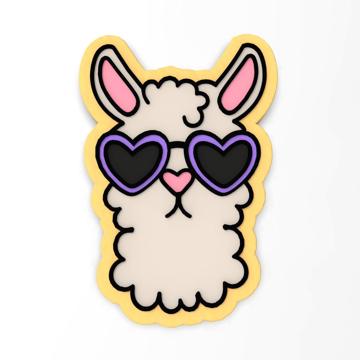 Llama with Sunglasses Cookie Cutter | Stamp | Stencil #1