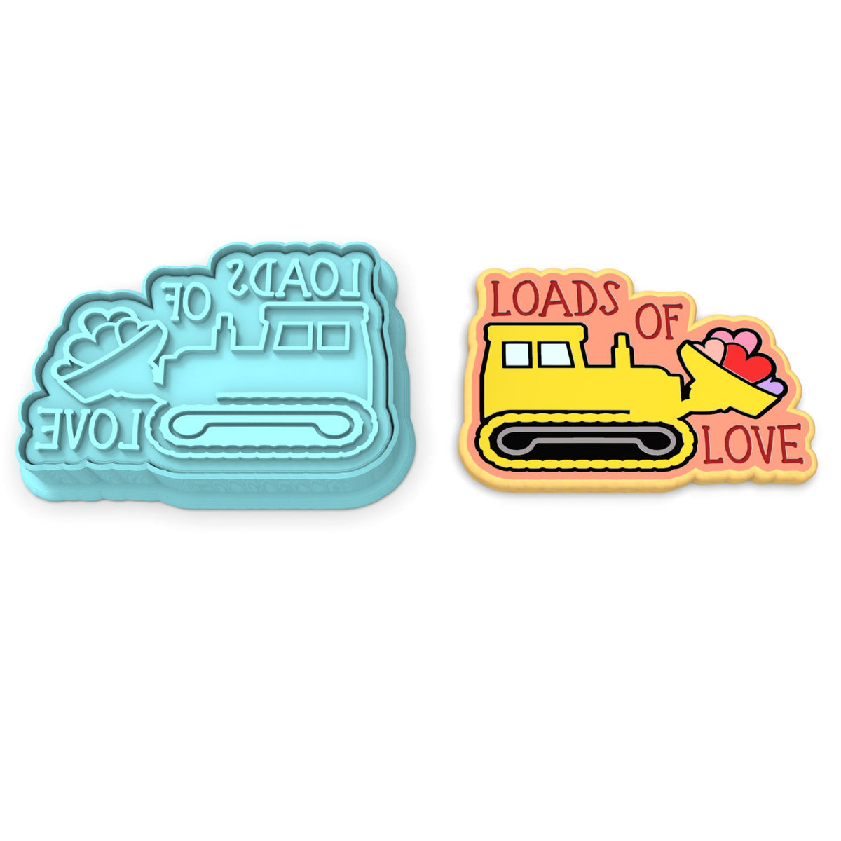 Loads of Love Cookie Cutter | Stamp | Stencil #1 Comic Book / Vehicles Cookie Cutter Lady 2 Inch Small Cupcake Cutter + Stamp No