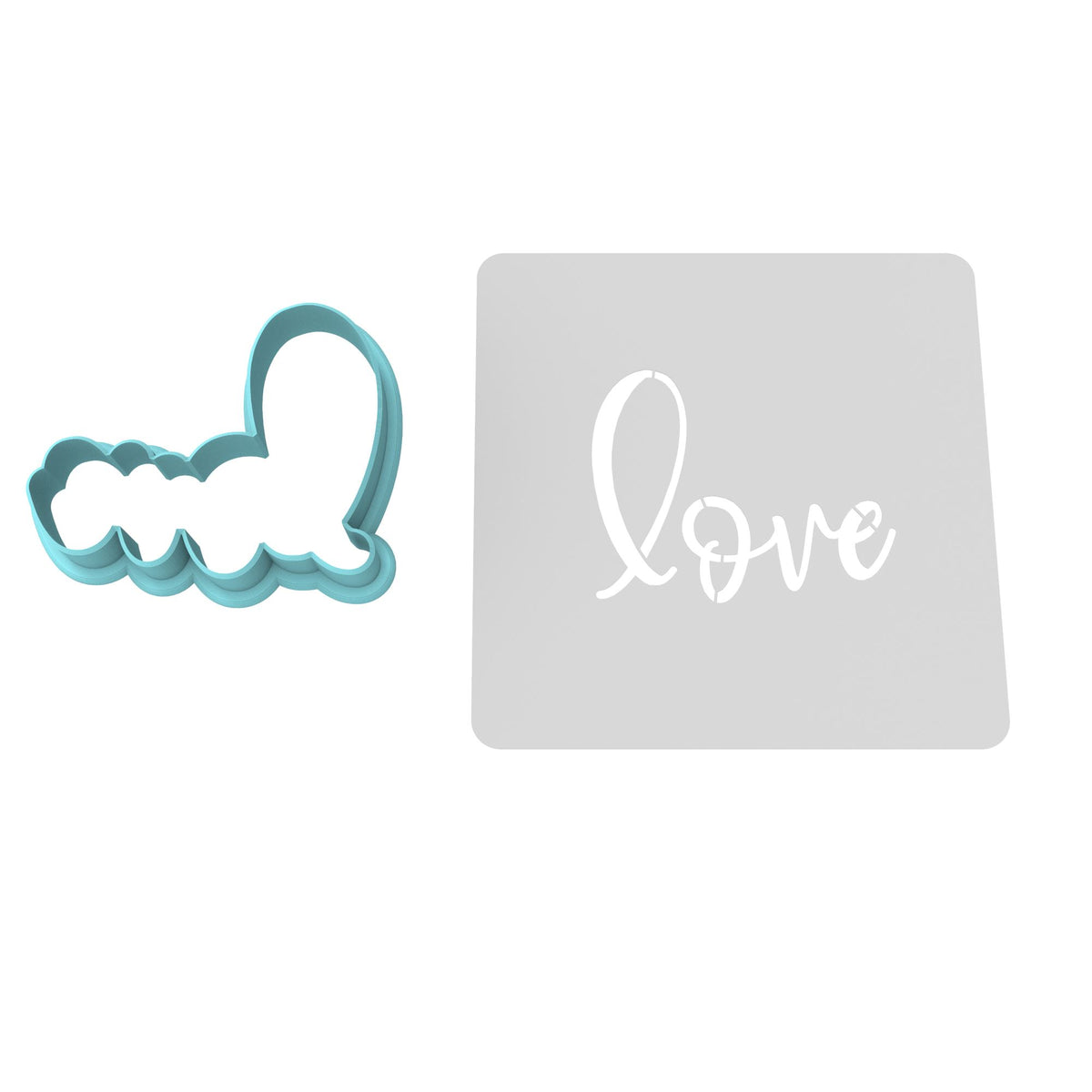Love Arrow Cookie Cutter | Stamp | Stencil #1 Wedding / Baby / V Day Cookie Cutter Lady MINI - 2 Inches (5cm) **BUNDLE** Cutter + Stencil 