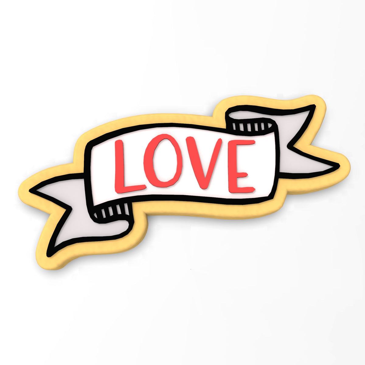 Love Banner Cookie Cutter | Stamp | Stencil
