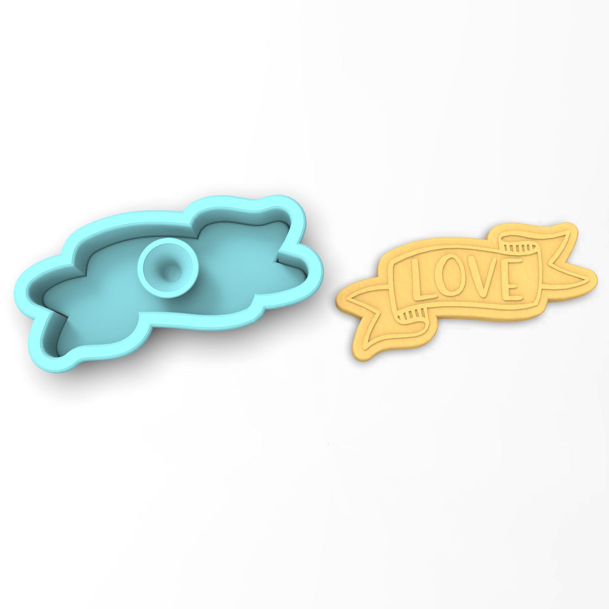 Love Banner Cookie Cutter | Stamp | Stencil