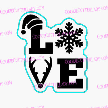 Love Christmas Cookie Cutter | Stamp | Stencil #1