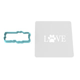 Love Dog Paw Horizontal Cookie Cutter | Stamp | Stencil #1