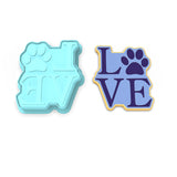 Love Dog Paw Vertical Cookie Cutter | Stamp | Stencil #1