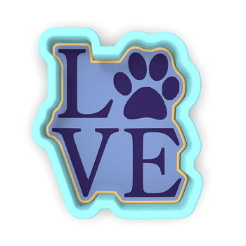 Love Dog Paw Vertical Cookie Cutter | Stamp | Stencil #1