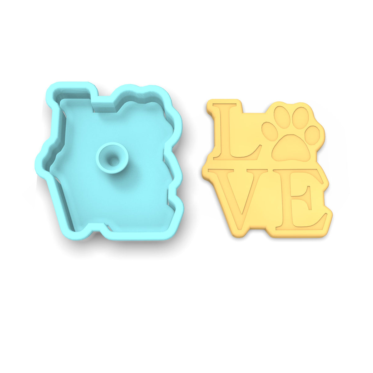 Love Dog Paw Vertical Cookie Cutter | Stamp | Stencil #1