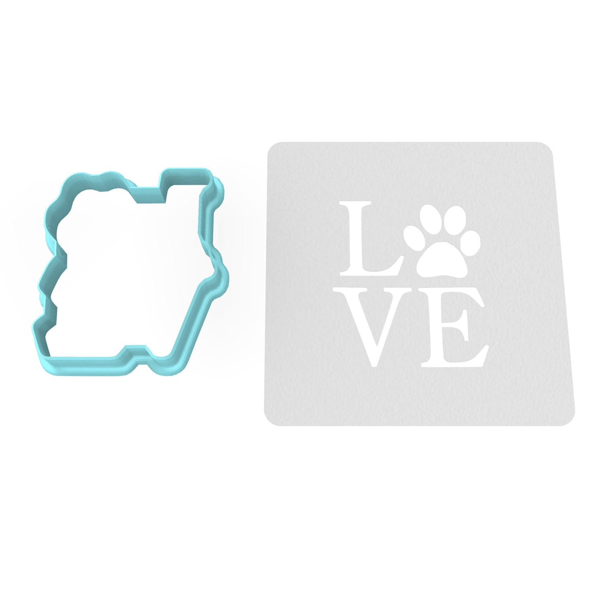 Love Dog Paw Vertical Cookie Cutter | Stamp | Stencil #1