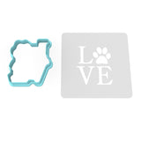 Love Dog Paw Vertical Cookie Cutter | Stamp | Stencil #1