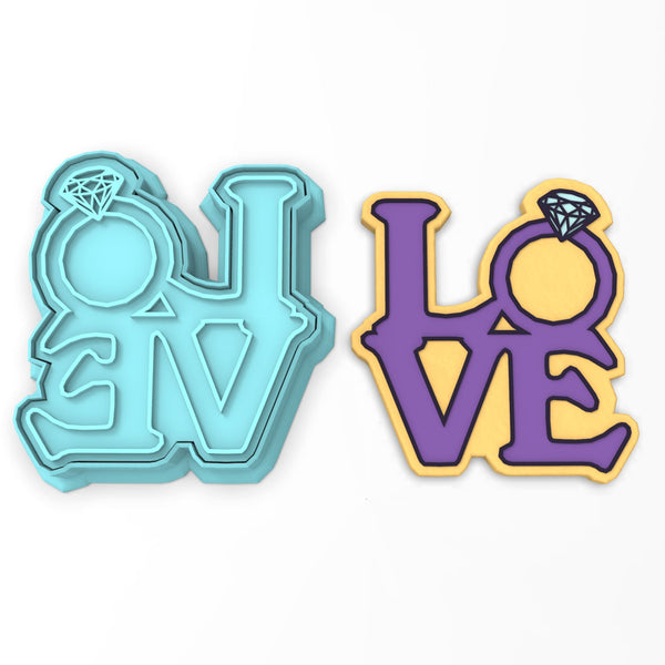 Love Engagement Cookie Cutter | Stamp | Stencil #1