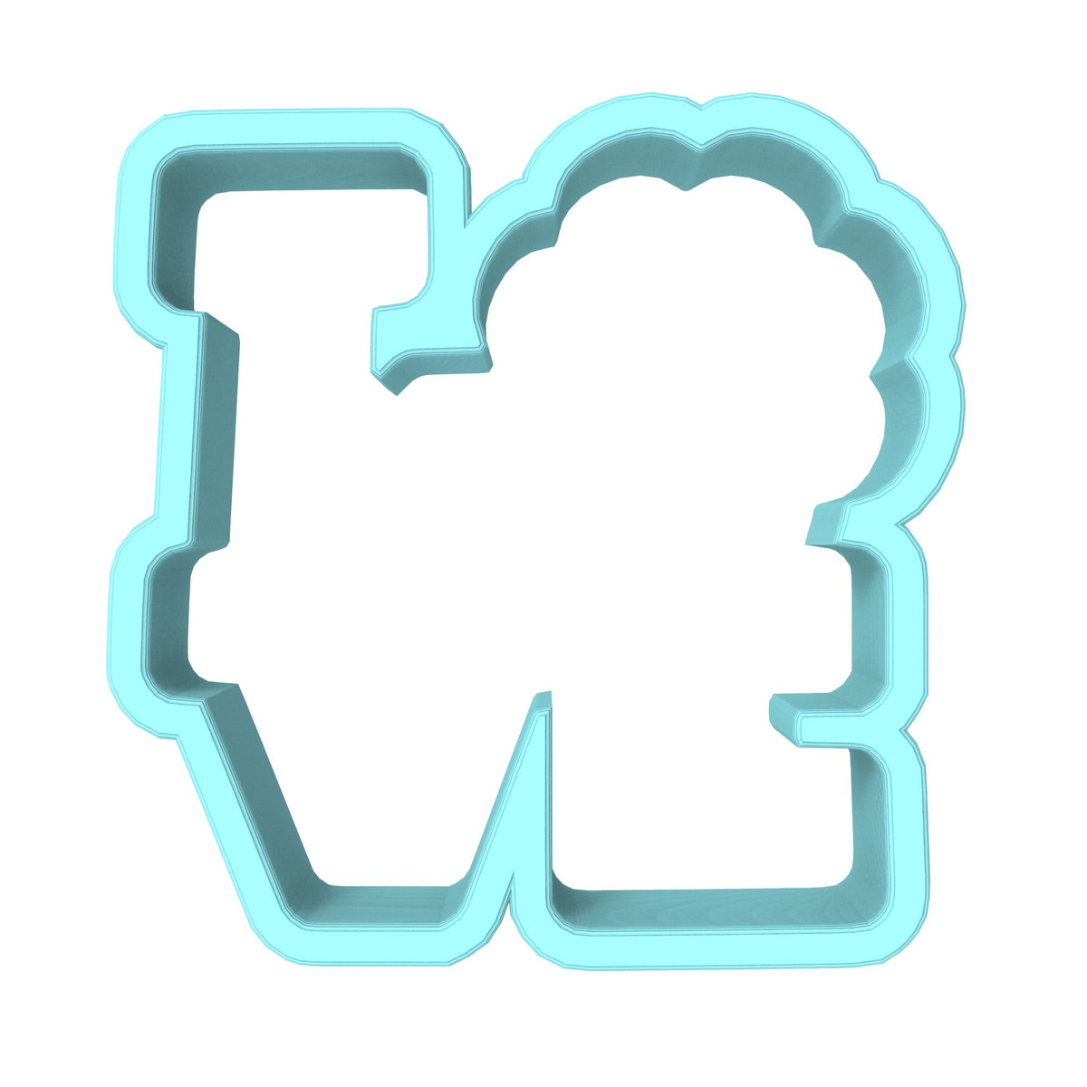Love Flower Cookie Cutter  Outline & Stamp #1