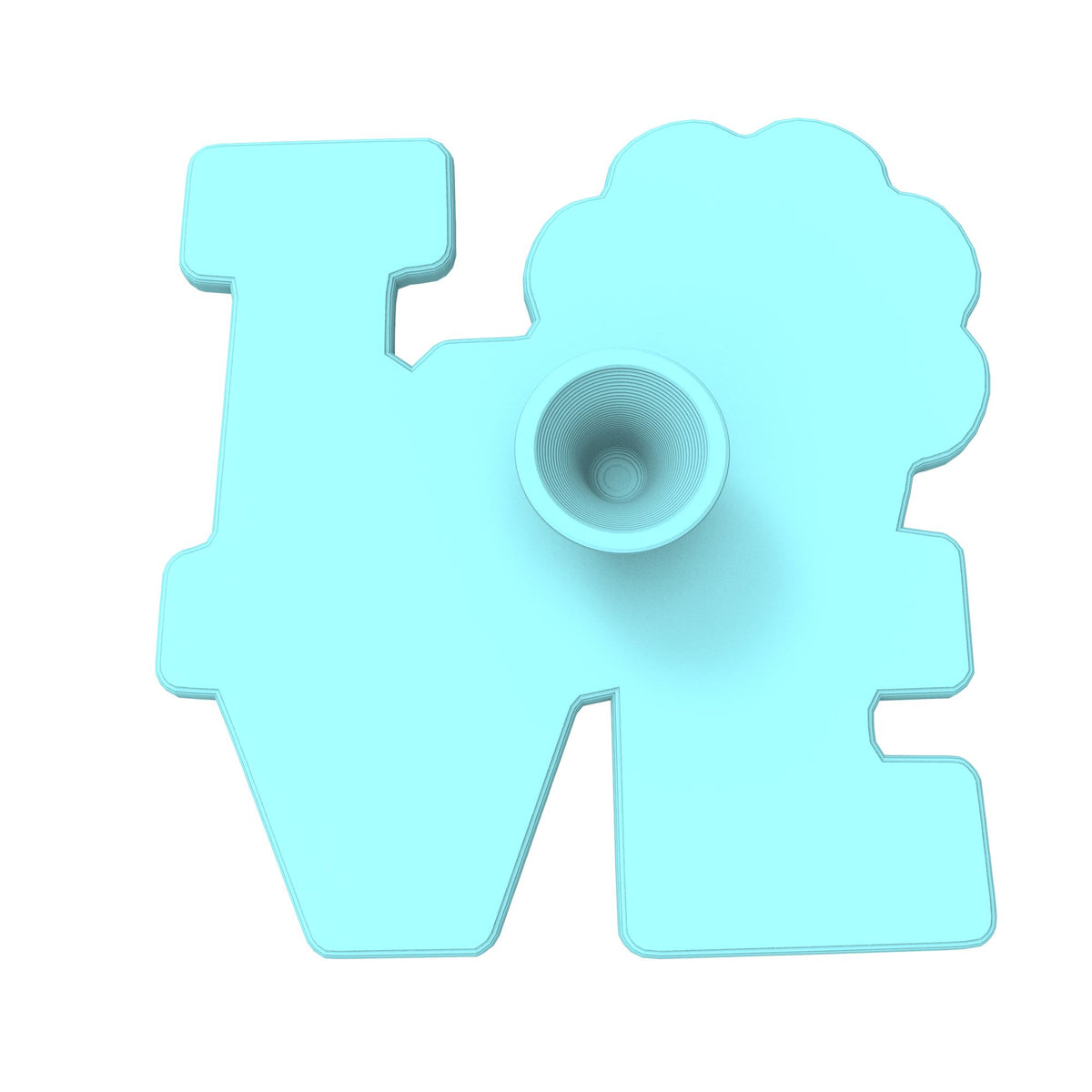 Love Flower Cookie Cutter  Outline & Stamp #1