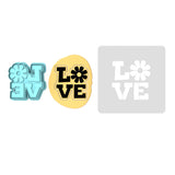 Love Flower Cookie Cutter  Outline & Stamp #1
