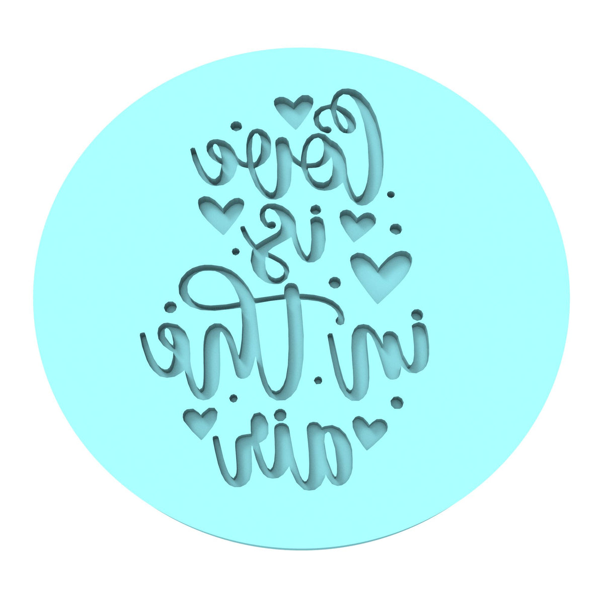 Love is in the Air Cookie Cutter | Stamp | Stencil Wedding / Baby / V Day Cookie Cutter Lady MINI - 2 Inches (5cm) Debosser ONLY 