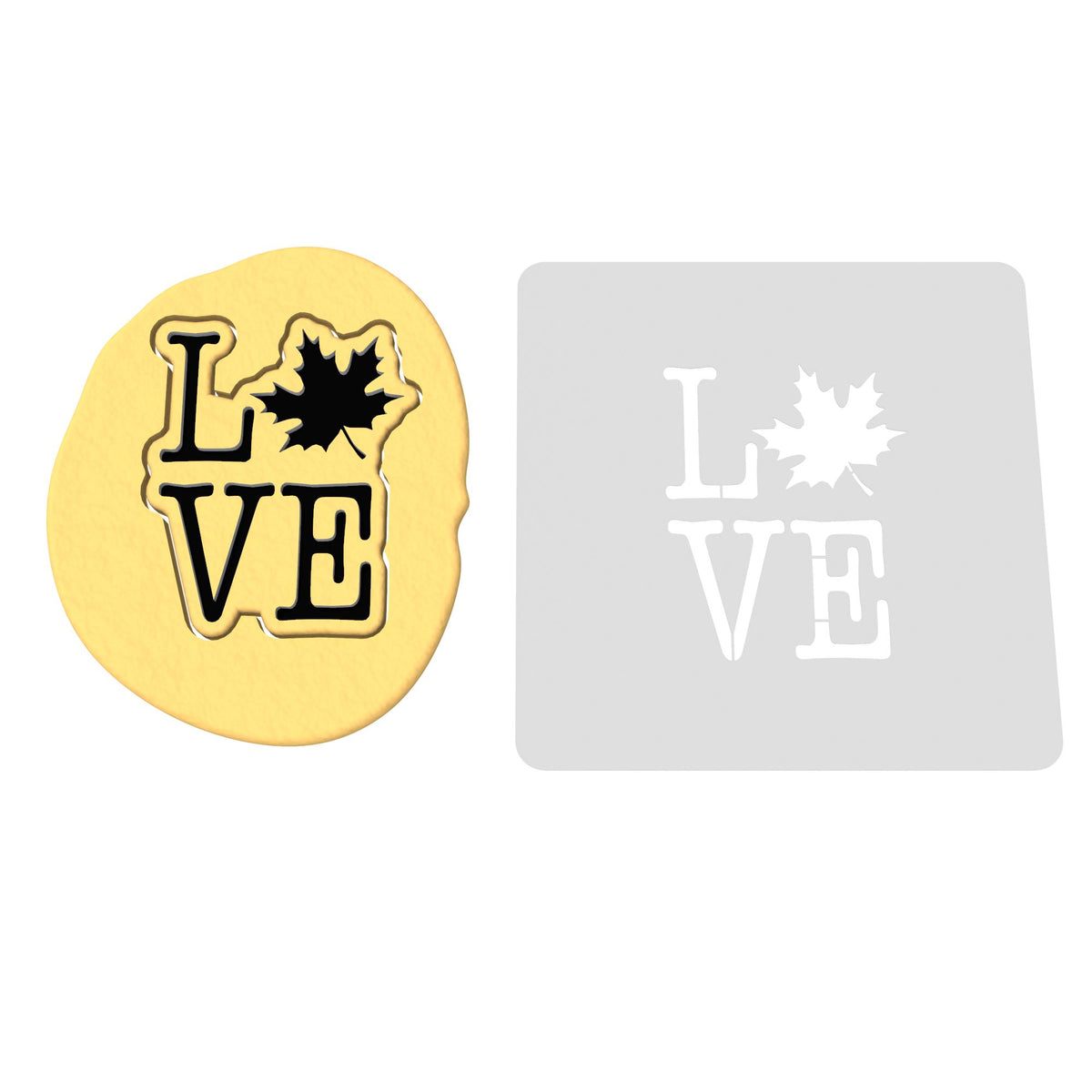 Love Leaf Cookie Cutter | Stamp | Stencil #1 Halloween / Fall Cookie Cutter Lady 2 Inch Small Cupcake Stamp Only Yes