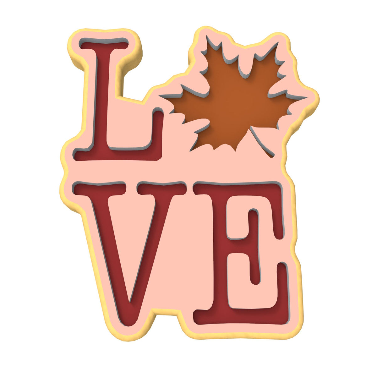 Love Leaf Cookie Cutter | Stamp | Stencil #1 Halloween / Fall Cookie Cutter Lady 