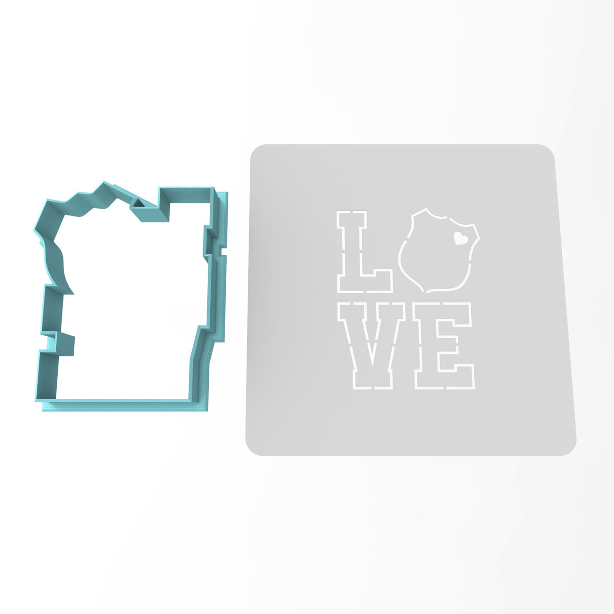 Love Police Badge Cookie Cutter | Stamp | Stencil #1